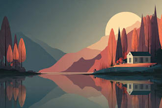 fantastic flat vector landscape illustration