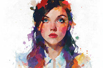 paint a colorful portrait in watercolor