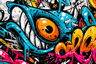 draw modern graffiti art with professional quality