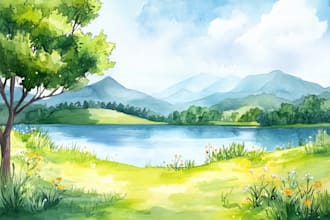 make watercolor landscape design