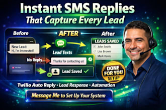 setup twilio SMS auto reply lead response system for your business fast relaible