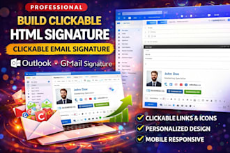 build clickable html signature clickable email signature outlook gmail signature