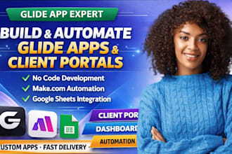 build glide app glide client portal spreedsheet make com automation glide expert