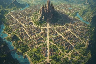 illustrate fantasy map and city map