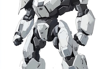 illustrate high quality futuristic mecha designs