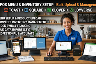 setup toast pos square pos clover and loyverse menu product upload and inventory