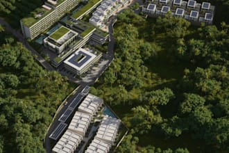 remodel architectural landscape aerial render, exterior, master plan, map layout
