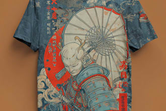 create a japanese t shirt illustration