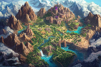 fantasy map illustration for map