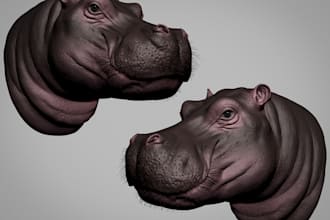 3d animal model realistic fur 3d xgen zbrush sculpt blender maya model 3d print