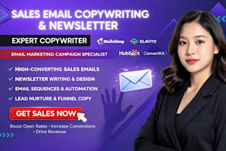 write sales copywriting email sequence newsletter and marketing copy