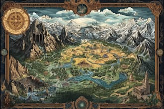 fantasy map illustration for map