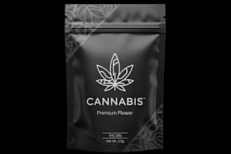 design cannabis mylar pouch, weed pouch, preroll, vape and cbd package label