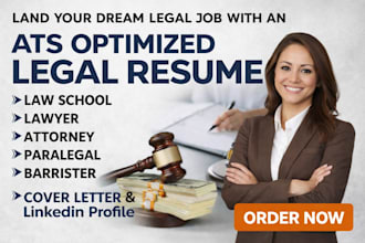 write ats optimized legal resume for lawyer attorneys paralegal and law student
