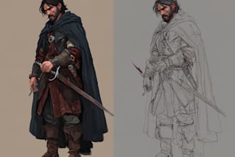 draw your epic fantasy character or dnd hero illustration