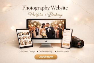 create photography and videography website with booking