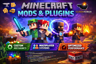 create custom minecraft mod or plugin forge fabric spigot curseforge