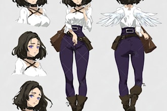 draw anime character design sheet