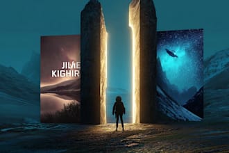 design a cinematic sci fi book cover that sells your story