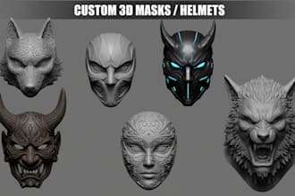 sculpt 3d mask helmet cosplay mask 3d helmet model for 3d printing