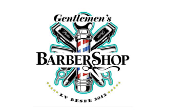design vintage badge emblem barber and barbershop logo