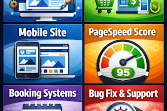 create website wix ecommerce mobile site pagespeed score booking bug fix gtmetri