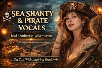 sing sea shanty, pirate vocals, folk vocal, cinematic vocals, or adventure vocal