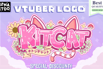 design a cute kawaii logo for vtuber