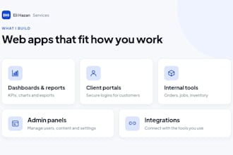 build a custom web app, dashboard, client portal, or internal tool