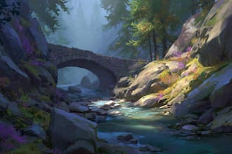 design an environment concept art illustration