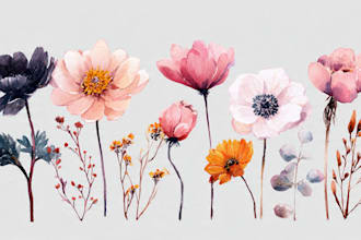 paint watercolor flowers and botanical illustrations
