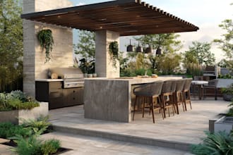 design frontyard, backyard, pool, patio as a landscape architect