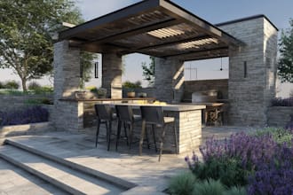 do backyard landscape design, patio, pool, and garden