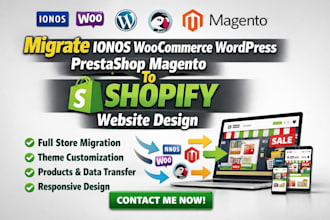 migrate ionos woocommerce wordpress prestashop magento to shopify website design