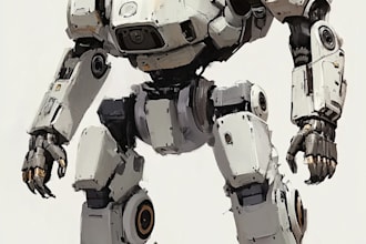 draw high quality mecha concepts