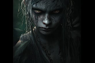 draw amazing custom dark art illustrations