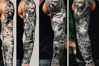 create a tattoo design of tattoo sleeve
