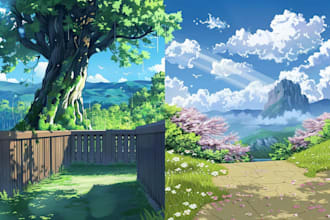 do anime bg, visual novel bg, 2d background for game