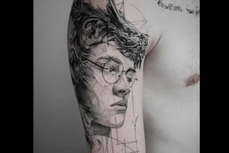 draw a color tattoo design with a real tattoo artist