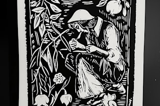 create a linocut illustration