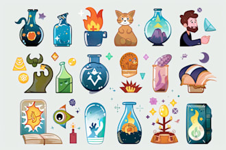 create unique illustrated icons