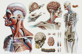 illustrate custom realistic medical art for commercial use