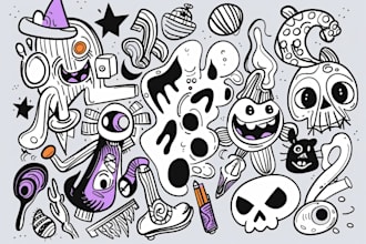 do hand drawn doodle art illustration