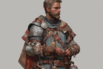 draw amazing dnd character art, fantasy rpg illustrations