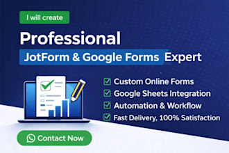 create custom jotform, google form, and fillable forms with integrations