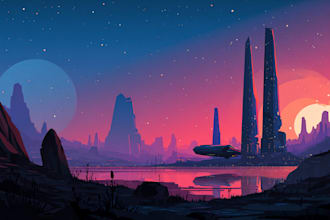 create stunning sci fi city art, futuristic environments, and cyberpunk landscap