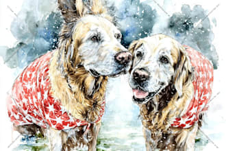 draw watercolor pet portrait