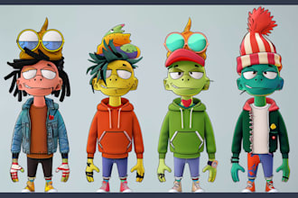 design cartoon characters for nft collections with metadata