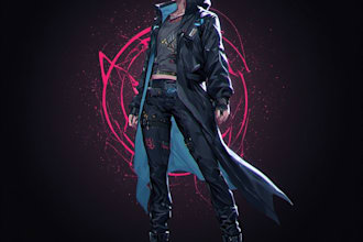 design anime character , cyberpunk character