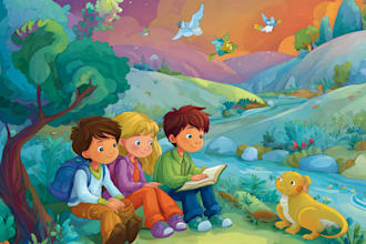children story book illustration children story book